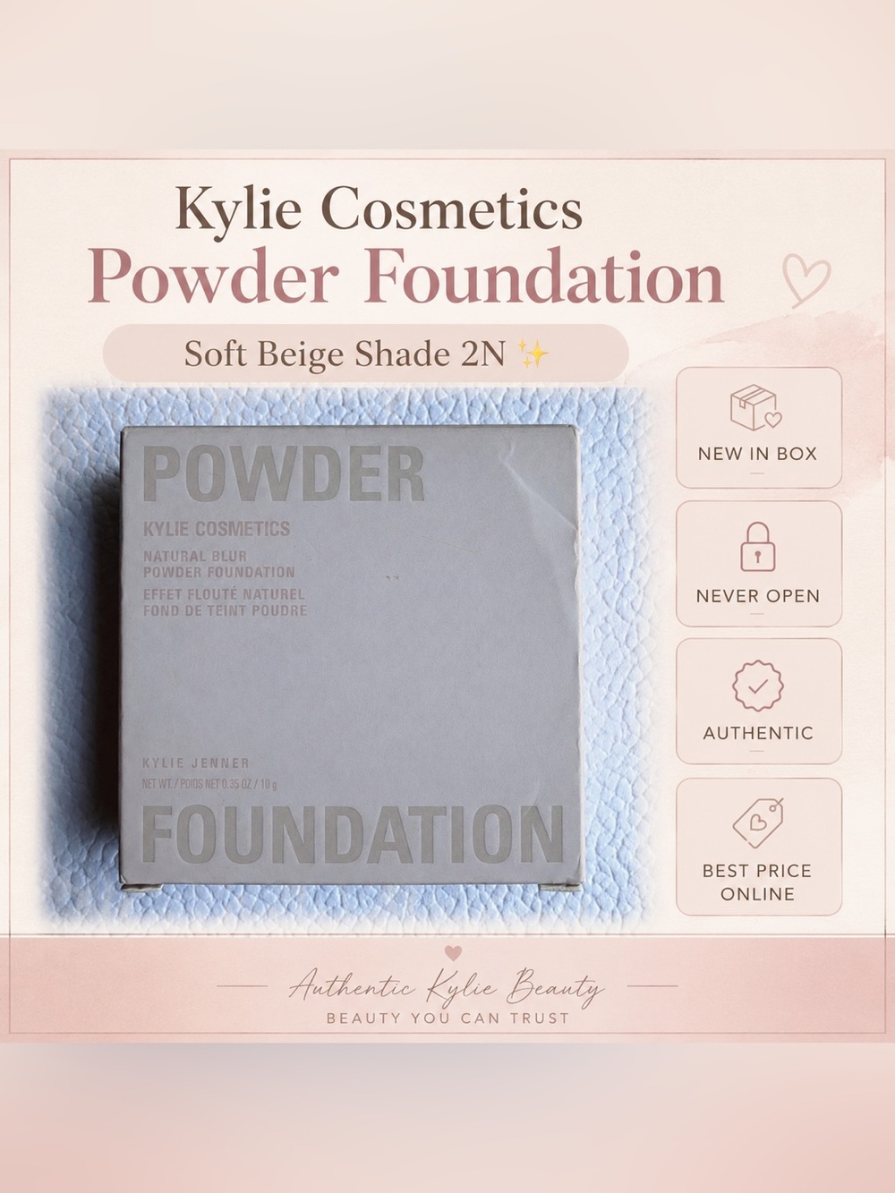 Kylie Cosmetics Powder Foundation - Soft Beige Shade 2N ✨